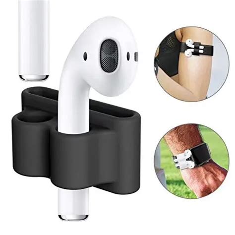 premium airpod holder case portable anti lost strap mini silicone case  apple airpod  ear