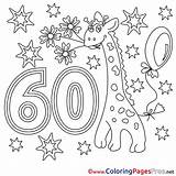 60 Birthday Coloring Happy Years Printable Sheets Pages Sheet Title sketch template