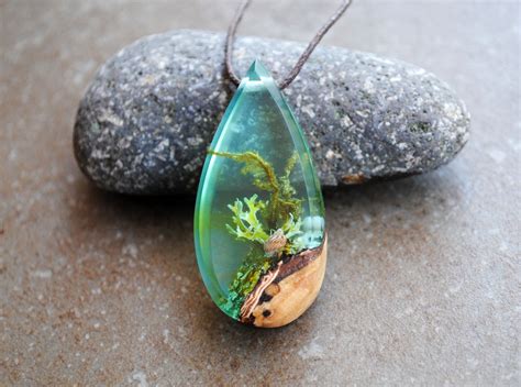moss necklace beading ideas sea green drop pendant aqua blue tutorials miniatures drop