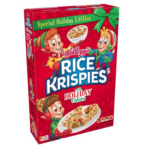 kelloggs rice krispies breakfast cereal original  holiday colors