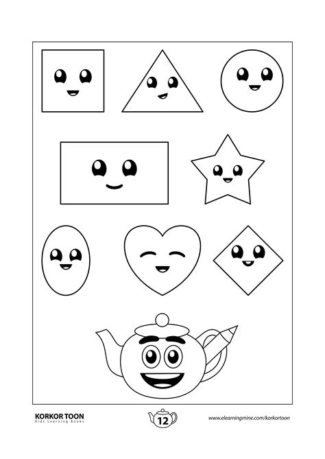 shapes coloring book  kids page  coloring books kids coloring