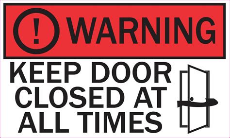 warning  door closed sticker vinyl sign symbol door