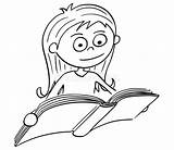 Libro Legge Fumetto Ragazza Colorear Menina Lendo Aprender Ilustração sketch template