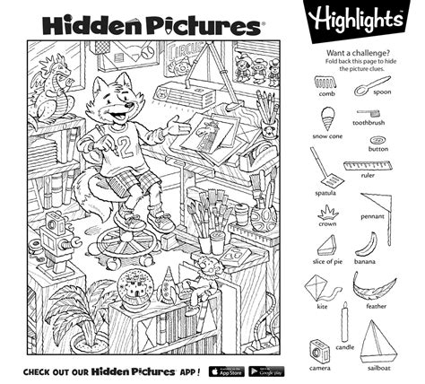 highlights  kidshidden pictures printable img clam