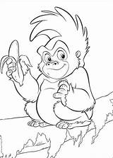 Coloring Pages Monkey Banana Tarzan Turk Eats Jungle Supercoloring Book Colouring Printable Color Disney Printables Para sketch template