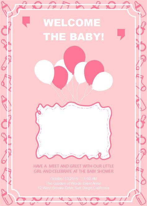 decline  baby shower invitation pink watercolor baby shower