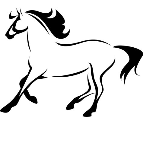 horse drawing outline clipart