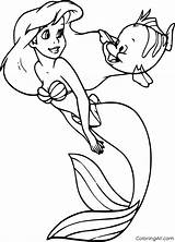 Ariel Coloringall Flounder sketch template
