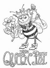 Bee Queen Coloring Pages Adult Bees Color Printable Cute So Getcolorings Printables Quote Print Choose Board sketch template