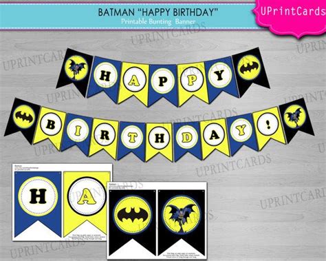 Diy Printable Batman Happy Birthday Coordinating Bunting Banner