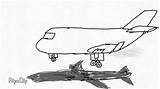 Plane Crash Landing sketch template