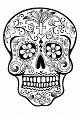 Muertos Dia Los Dead Coloring El Skull Drawings Catrina Pages Skeleton Drawing Día Skulls Coloriage Color Colorier Mort Sugar Printable sketch template