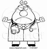 Doctor Clipart Veterinarian Cartoon Surgeon Chubby Female Male Coloring Angry Happy Waving Cory Thoman Outlined Vector Depressed Surprised Royalty 2021 sketch template