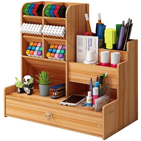 buy marbrasse upgraded wooden pencil holder  organizer  desk