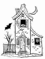 House Spooky Coloring Halloween Pages Kids Oct12 Purplekittyyarns sketch template