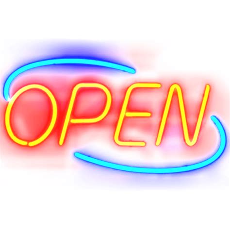 open neon sign transparent png stickpng