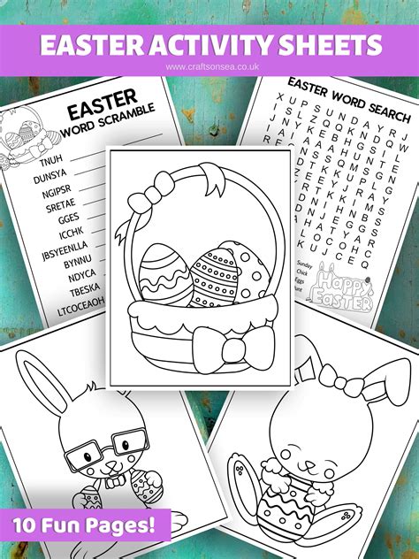 easter activity sheets  kids   pages  fun easter