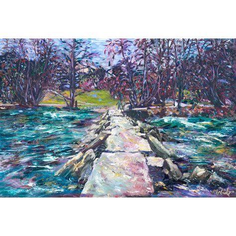 tarr steps landscape painting melody art exmoor