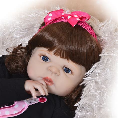 npk  full body silicone reborn baby curly hair princess doll