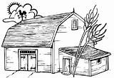 Coloring Pages Country House Stable Color Barn Wooden Drawing Printable Farm Kids Farming Description Print Sheets sketch template