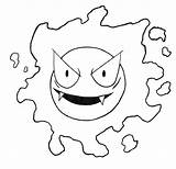 Gastly sketch template