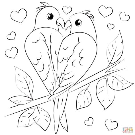 love birds coloring page  printable coloring pages