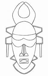 African Masks Coloring Pages Zulu Template Templates Sketch sketch template