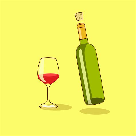 Red Wine Bottle With A Glass Of Wine Download Free Vectors Clipart