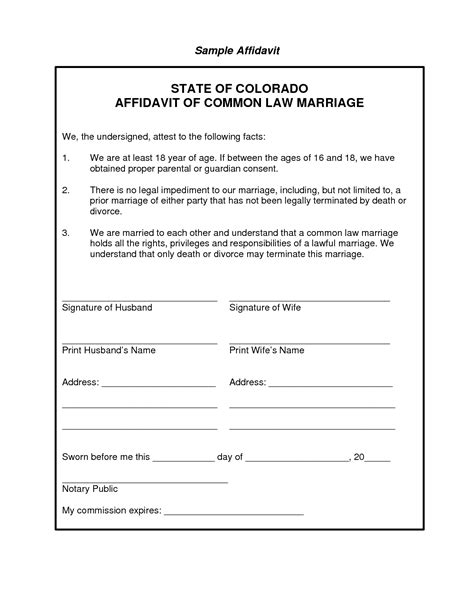 affidavit letter  support marriage