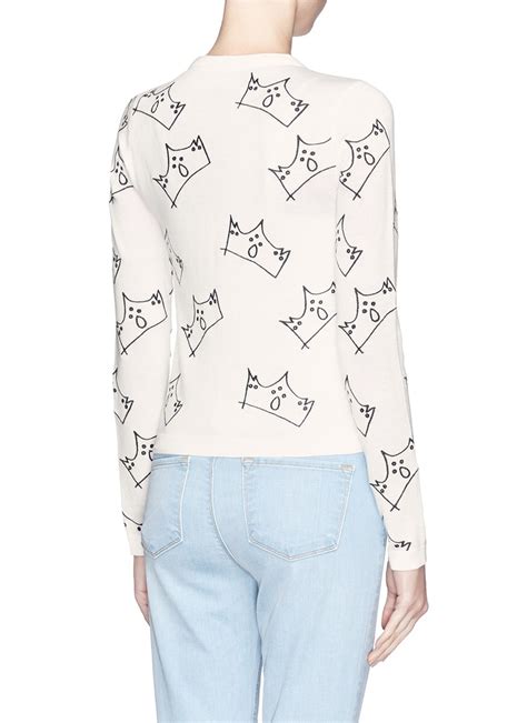 Lyst Alice Olivia Allover Crown Cardigan In White