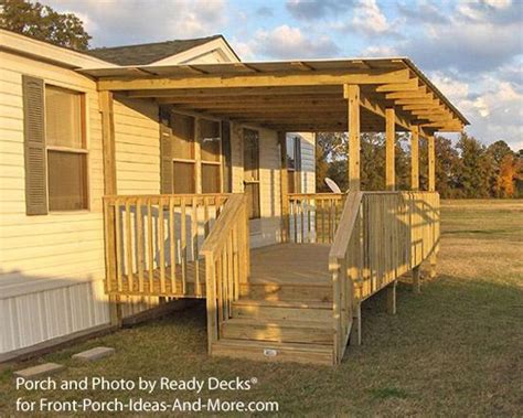 double wide mobile home  porch ideas