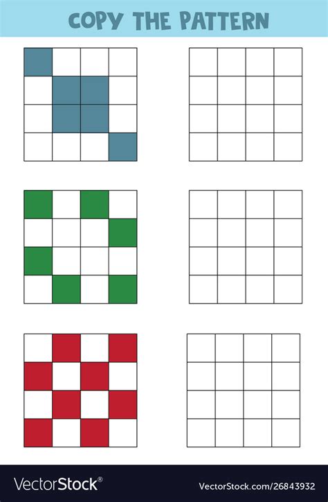 educational worksheet  kids copy pattern vector image