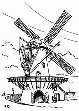 Windmills Windmill Getcolorings sketch template