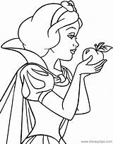 Neve Biancaneve Mela Colorare Pintar Maçã Segurando Sheets Snowwhite Disneyclips sketch template