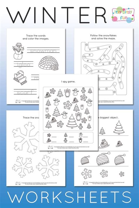 printable january worksheets kindergarten worksheets winter