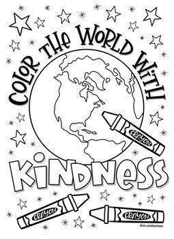 kindness coloring page   arnolds art room tpt
