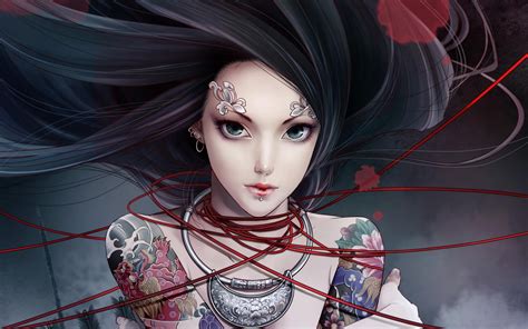 1125x2436 Zhang Xiao Bai Anime Tattoo Girl Iphone Xs Iphone 10 Iphone X