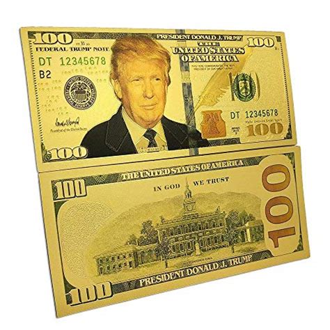 donald trump  bill authentic kt gold plated commemorative bank note collectors item
