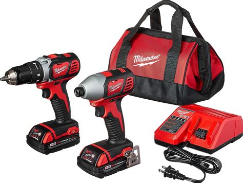 milwaukee    volt compact drill  impact driver combo kit amazonca tools home