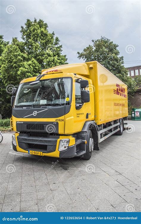 dhl truck  amsterdam  netherlands  editorial stock image image  delivery