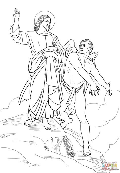 bible coloring pages jesus  tempted jesyscioblin