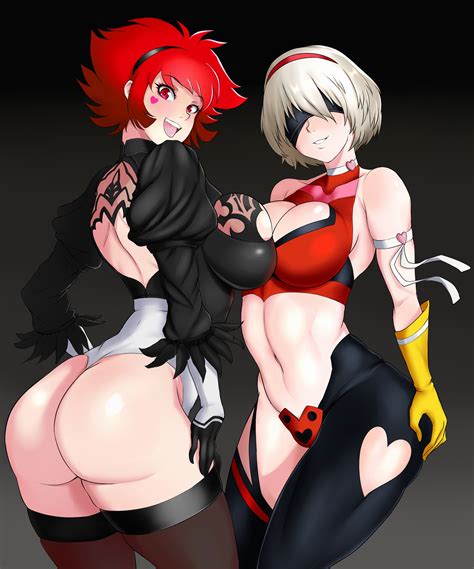 Rule 34 2girls Ass Breast Press Breasts Costume Switch Crossover