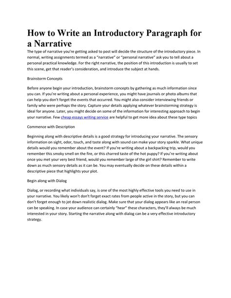 write  introductory paragraph   narrative  rooseveltkuh