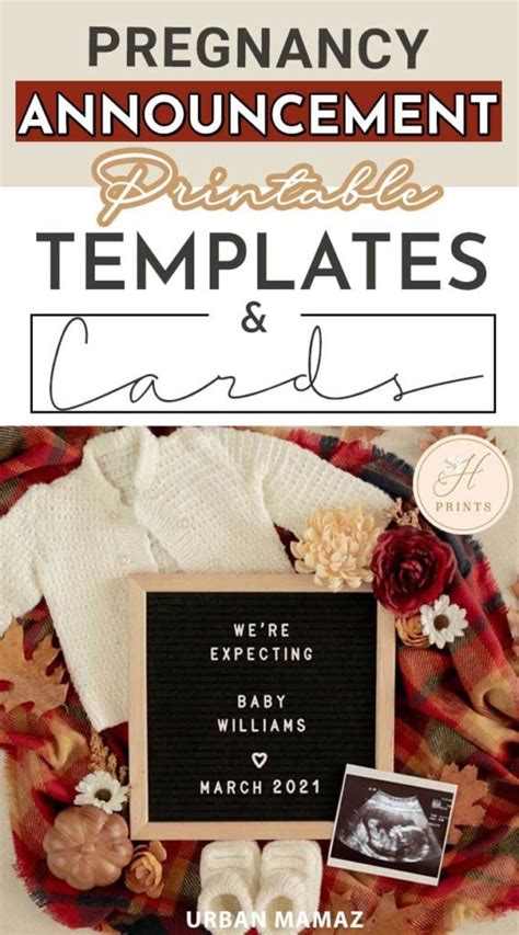 downloadable template  blank pregnancy announcement template