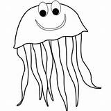 Jellyfish Coloring Pages Outline Clipart Clipartmag Clip sketch template