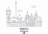 Perth Skyline sketch template