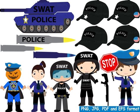 police swat team clip art png jpg  eps digital etsy