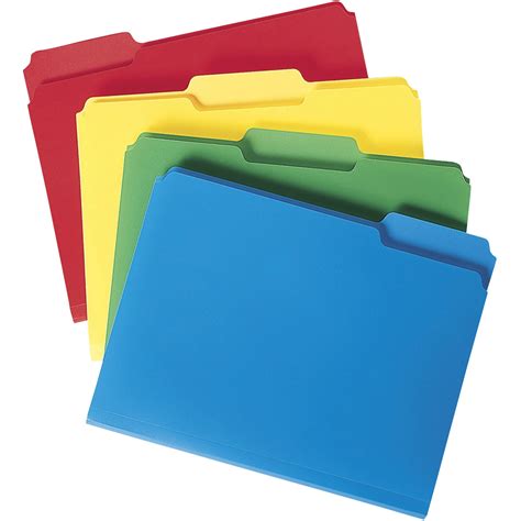 smead poly file folders  tab assorted colors letter size box