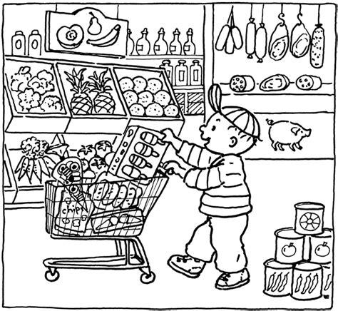 grocery store coloring page  getcoloringscom  printable