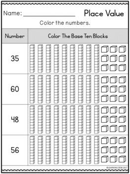 tens   place  worksheets base ten blocks worksheet distance